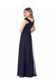Cheap Off the Shoulder Classic Chiffon Bridesmaid Dress with Draped Bodice UK