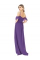 Cheap Cold Shoulder Flutter Sleeves Chiffon Bridesmaid Dress UK