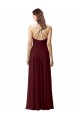 Cheap Slim Long High Halter Neck Chiffon Bridesmaid Dress with High Side Slit UK