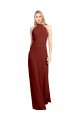 Cheap Slim High Neck Halter Fitted Open Back Chiffon Bridesmaid Dress / Prom Dress UK