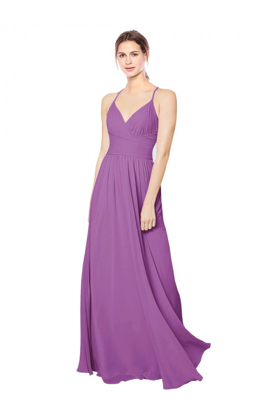 Cheap Braided Straps Cross Back Sweetheart Chiffon Bridesmaid Dress UK