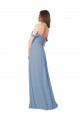 Cheap Empire Waist Off the Shoulder Chiffon Bridesmaid Dress with Sweetheart Bodice UK