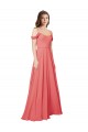 Cheap Draped Off the Shoulder Straps Chiffon Bridesmaid Dress UK