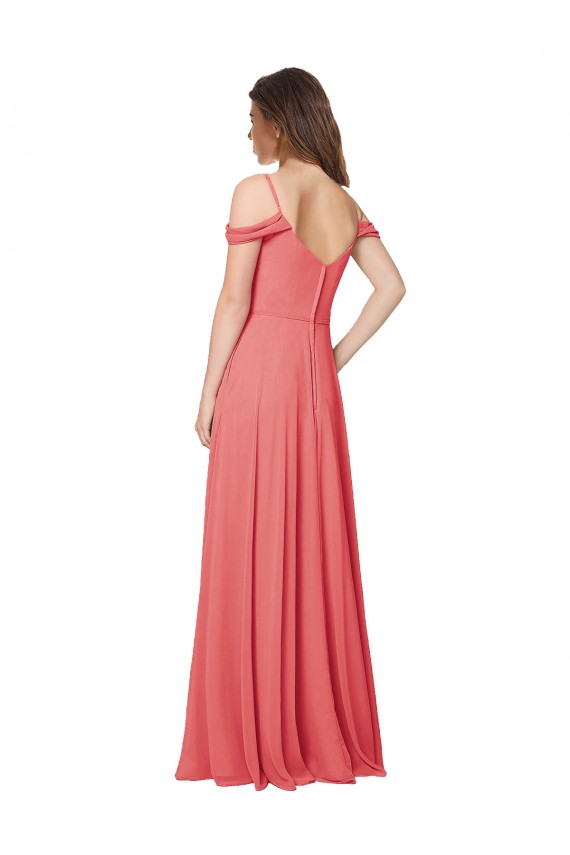 Cheap Draped Off the Shoulder Straps Chiffon Bridesmaid Dress UK