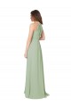 Cheap High Halter Neck Keyhole Chiffon Bridesmaid Dress UK