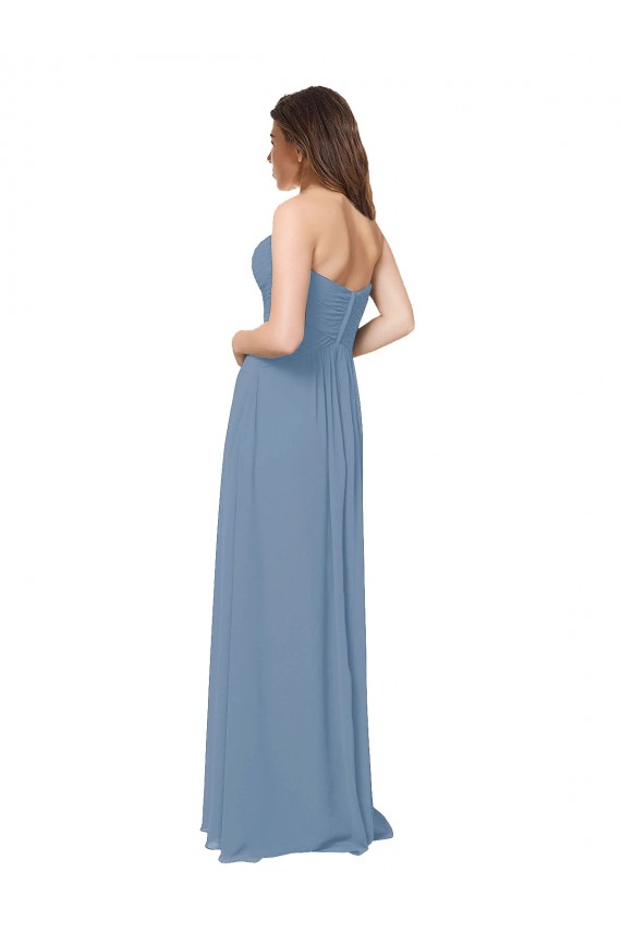 Cheap Chiffon A-Line Wraparound Draping Long Bridesmaid Dress UK