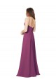 Cheap Halter Neck Long Pleated Chiffon Bridesmaid Dress with Pockets UK