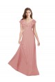 Cheap Flounced V Neckline Flutter Sleeves Chiffon Bridesmaid Dress UK