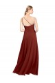 Cheap Fit and Flare One Shoulder Long Chiffon Bridesmaid Dress with High Slit UK