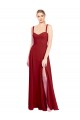 Cheap Sweetheart Neckline Long Chiffon Bridesmaid Dress with Side Slit and Wide Straps UK