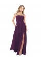 Cheap Chiffon Bridesmaid Dress with Front Slit and Keyhole Back UK