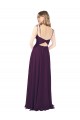 Cheap Chiffon Bridesmaid Dress with Front Slit and Keyhole Back UK