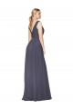 Cheap Floor Length High Neck V-Back Chiffon Bridesmaid Dress / Formal Prom Dress UK
