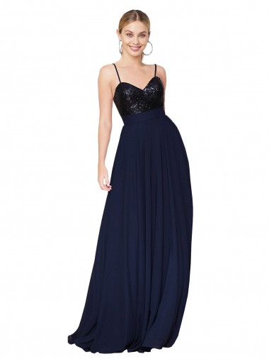 Cheap Sweetheart High Neck Sequin Top Long Chiffon Bridesmaid Dress / Prom Dress UK