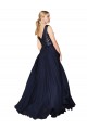 Cheap High Neck V-Neck Long Chiffon Bridesmaid Dress / Prom Dress with Sequin Top UK