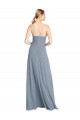 Cheap Spaghetti Straps V-Neckline Long Chiffon Bridesmaid Dress with High Slit UK