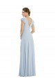 Cheap Flutter Sleeve V Keyhole Chiffon Maxi Formal Bridesmaid Dress UK