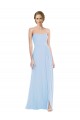 Cheap Strapless Sweetheart Maxi Bridesmaid Dress with Pleated Front Slit UK