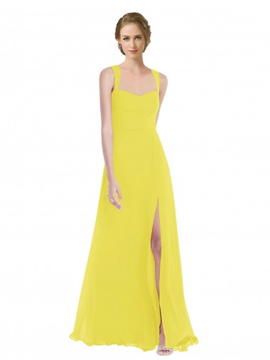 Cheap Wide Strap Sweetheart Maxi Bridesmaid Dress UK