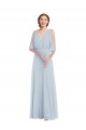 Cheap V-Neck Split Sleeves Blouson Bodice Maxi Bridesmaid Dress UK