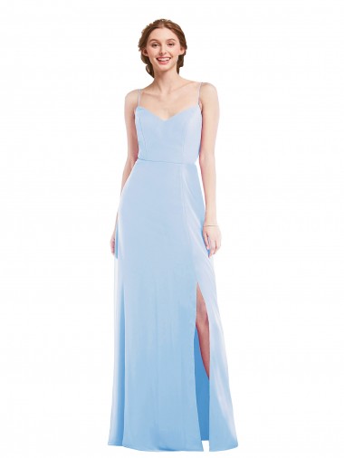 Cheap Tie Back Cutout Maxi Formal Bridesmaid Dress with Front Slit UK