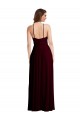 Cheap Halter Spaghetti Straps Maxi Bridesmaid Dress with Front Slit UK
