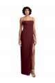 Cheap Sleek Straight Neckline Chiffon Bridesmaid Dress with Spaghetti Straps and High Side Slit UK