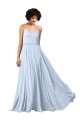 Cheap V-Neck Blouson Waist Long Chiffon Bridesmaid Dress with Straps UK