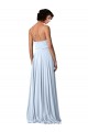 Cheap V-Neck Blouson Waist Long Chiffon Bridesmaid Dress with Straps UK