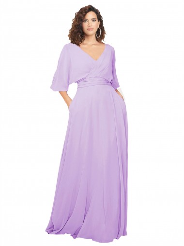 Cheap Chiffon Bridesmaid Dress with Ruched Waist UK