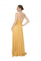 Cheap Ruched Chiffon Bridesmaid Dress with Pockets & Tie Back Detail UK