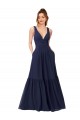 Cheap Floor Length Deep V-Neck Ruched Chiffon Long Bridesmaid Dress UK