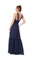 Cheap Floor Length Deep V-Neck Ruched Chiffon Long Bridesmaid Dress UK