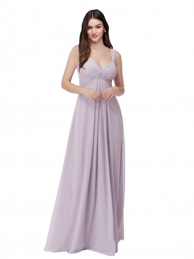 Cheap Draped Chiffon Bridesmaid Dress with Sash UK