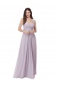 Cheap Draped Chiffon Bridesmaid Dress with Sash UK
