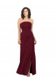 Cheap Simple Strapless Chiffon Bridesmaid Dress with Rounded Neckline UK