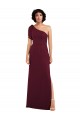 Cheap One Shoulder Chiffon Formal Bridesmaid Dress with Skirt Slit and Accent Strap UK