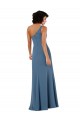 Cheap One Shoulder Chiffon Formal Bridesmaid Dress with Skirt Slit and Accent Strap UK