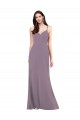 Cheap Simple Floor-Length Chiffon Formal Bridesmaid Dress with Criss-Cross Back UK