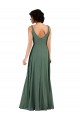 Cheap V-Neckline Wrapped Chiffon Bridesmaid Dress with Skirt Slit UK