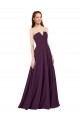 Cheap Strapless Chiffon Bridesmaid Dress with Notched Neckline UK