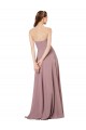 Cheap Strapless Chiffon Bridesmaid Dress with Notched Neckline UK