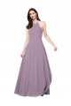 Cheap Floor Length Long Chiffon Bridesmaid Dress with Double Bow Feature UK