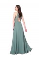 Cheap Floor Length Long Chiffon Bridesmaid Dress with Double Bow Feature UK