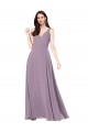 Cheap Long Chiffon Formal Bridesmaid Dress with Open Back UK