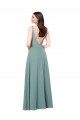 Cheap Long Chiffon Formal Bridesmaid Dress with Open Back UK