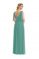 Cheap Plunge Neckline Bow Shoulder Chiffon Maxi Bridesmaid Dress UK