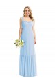 Cheap Tie Shoulder Bustier Bodice Ruffle Hem Maxi Bridesmaid Dress UK