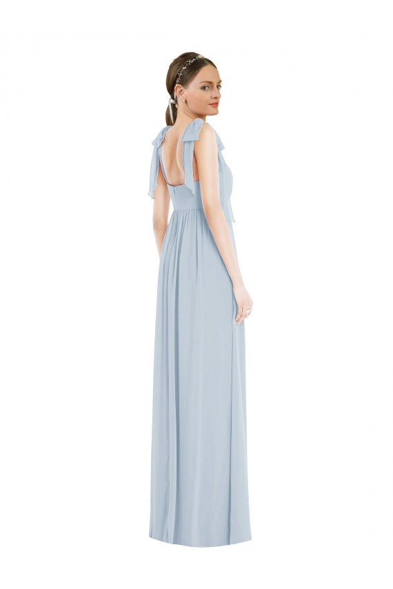 Cheap Tie Shoulder Empire Waist Maxi Bridesmaid Dress UK