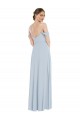 Cheap Off the Shoulder Basque Neck Maxi Bridesmaid Dress with Flounce Sleeves UK